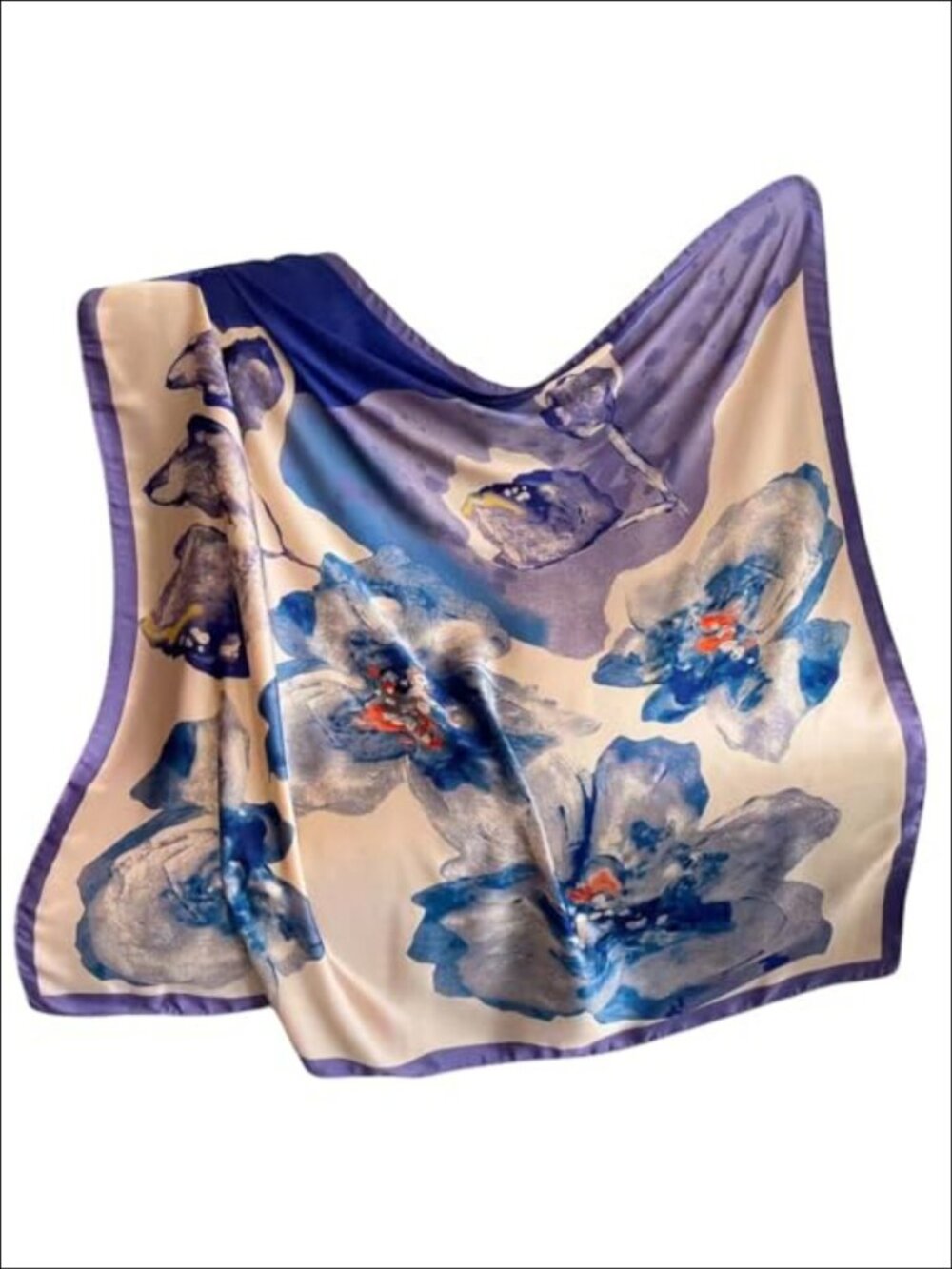 43 Inch XL Square Silk Feeling Satin Scarf Hair Wrap Large Oversized Shawl
